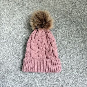 Zara Girls Pink Knitted Beanie Size 2-4 Years